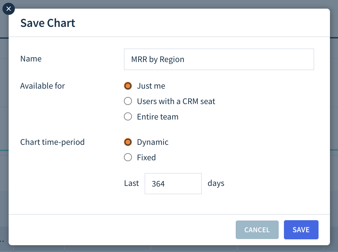 Screenshot of the Save Chart dialog with options as described here