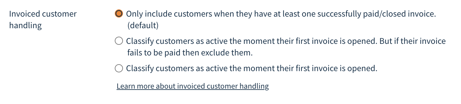 ChartMogul invoiced customer handling