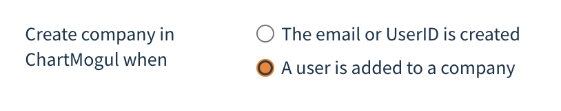 Screenshot of the Create company in ChartMogul when setting.
