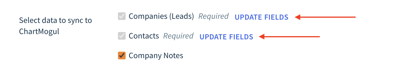 Screenshot showing the location of the Update Fields buttons.