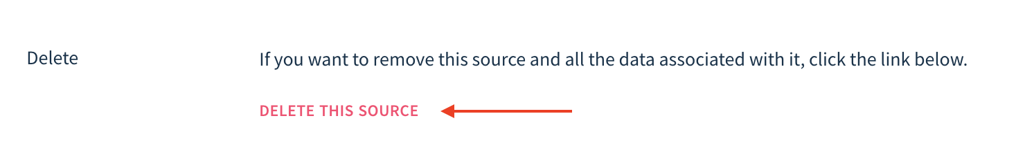 Screenshot showing the location of the Delete This Source button.