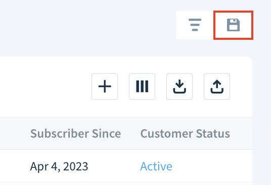 Screenshot showing the location of the save icon.