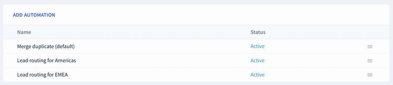 Screencap of rearranging automations on the list.