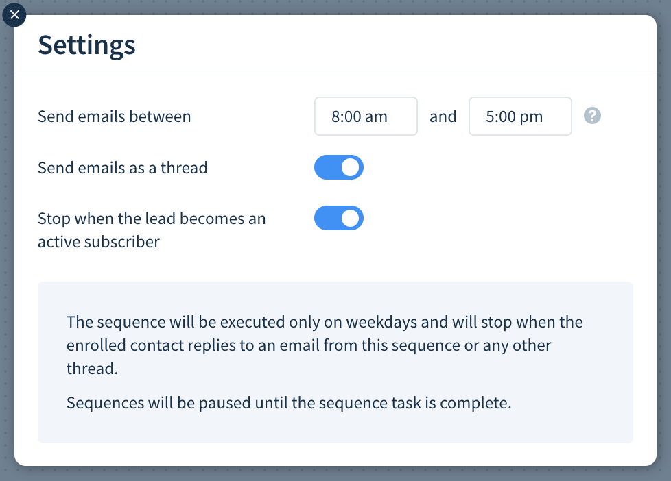 Screenshot of the Settings dialog with options as described here.