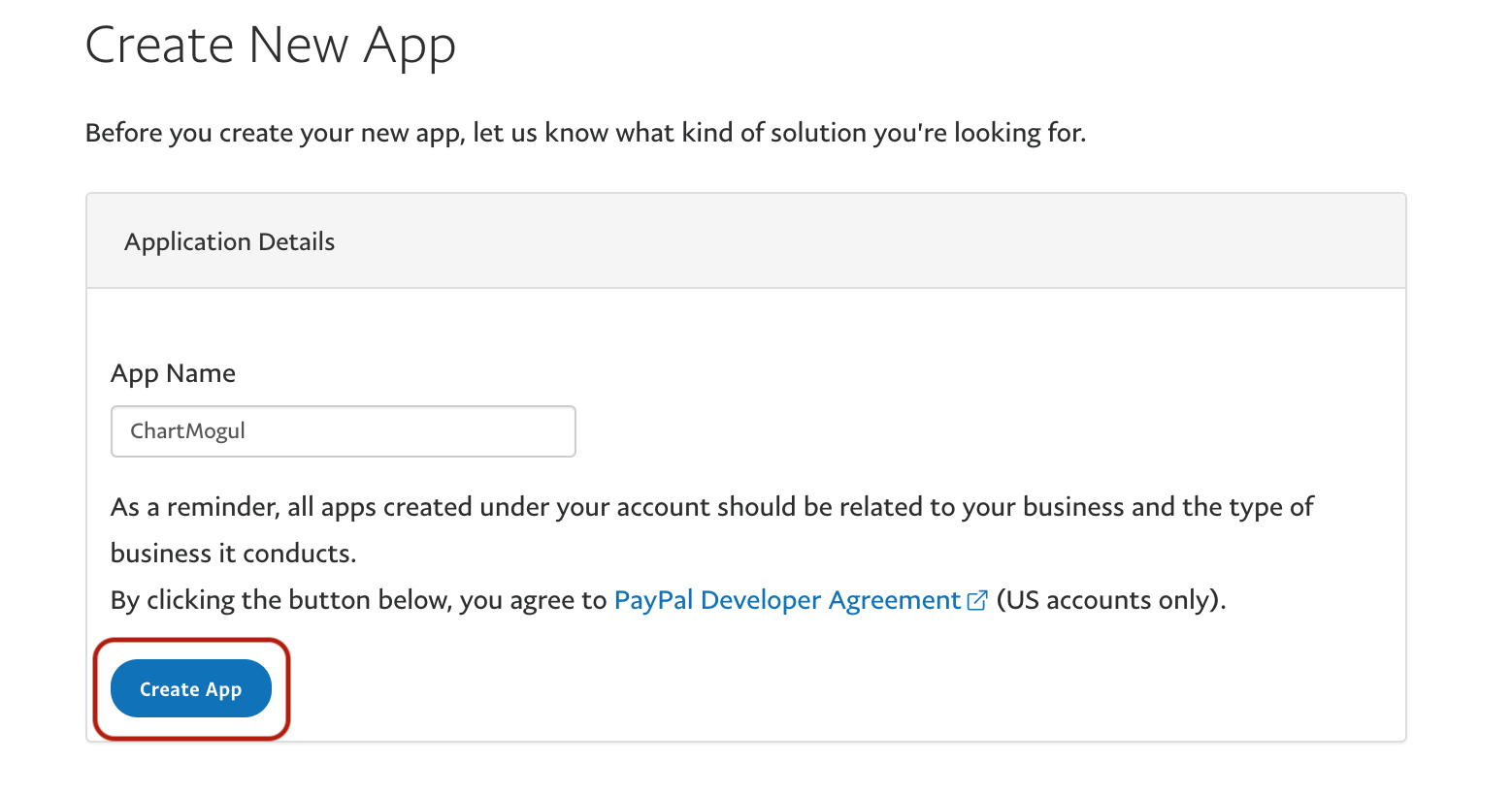 Screenshot of PayPay’s interface for entering a name for the app