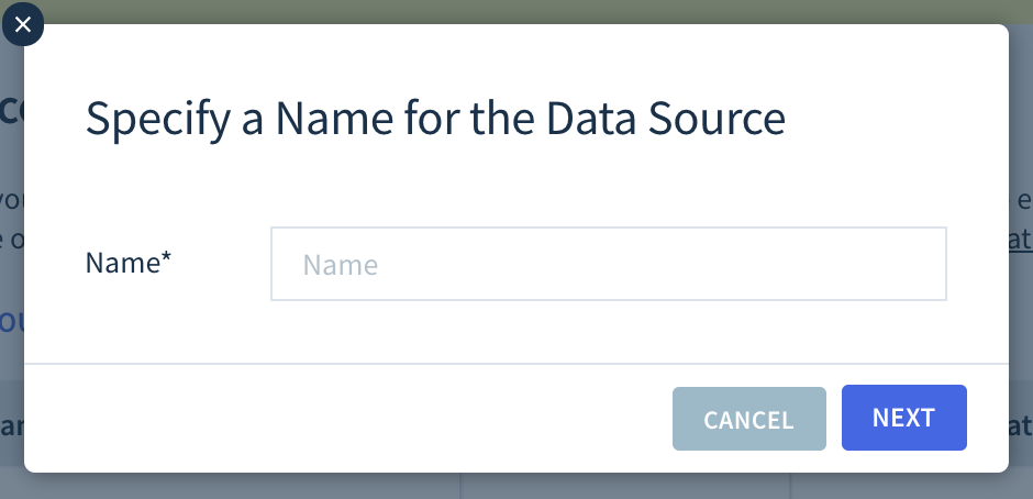 Screenshot of source name field